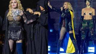 Madonna səhnəyə Ukrayna bayrağı ilə çıxdı - Fotolar