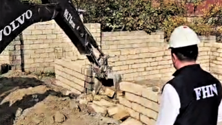 Masazırda qanunsuz tikililər söküldü - VİDEO