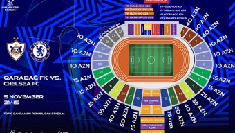 
“Qarabağ” – “Çelsi” matçının biletləri satışa çıxarıldı